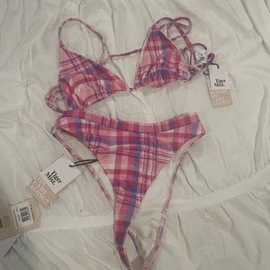 Tiger mist purple pink and white bikini